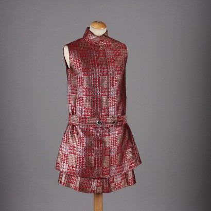 Vintage Red and Lamè sheath dress