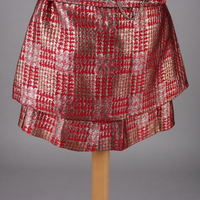 ,Robe fourreau Vintage Rouge et Lamè