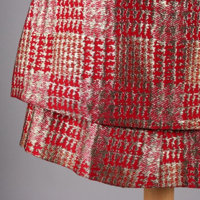 ,Robe fourreau Vintage Rouge et Lamè