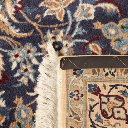 Tapis Vintage Nain Iran 296x195 cm Coton Laine Noued Gros Années 90