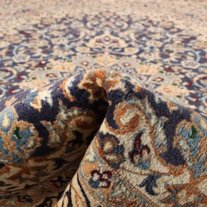 Tapis Vintage Nain Iran 296x195 cm Coton Laine Noued Gros Années 90
