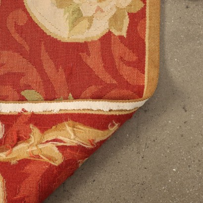Tapis Aubusson Vintage Chine 190x73 cm Coton Noeud Fin \'900 à Main