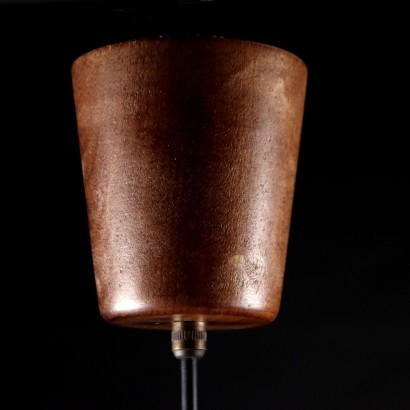 Vintage Deckenlampe Italien 1960er Jahre Kronleuchter Opalglas Messing