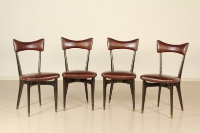 antigüedades modernas, sillas, sillas Ico Parisi, Ico Parisi, 1950s, 50s, 50s, 50s sillas de arte moderno, Ico Parisi (1916-1996), Colombo, sillas de Colombo, 4 sillas, cuatro sillas, 4 sillas, 50s 50s cuatro sillas