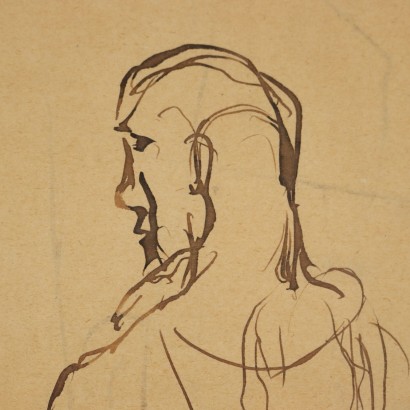 Disegno a inchiostro di Mario Sironi,Due figure,Mario Sironi,Mario Sironi,Mario Sironi,Mario Sironi,Mario Sironi,Mario Sironi