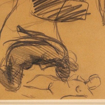 Disegno a matita di Mario Sironi ,Nudo femminile,Mario Sironi,Mario Sironi,Mario Sironi,Mario Sironi