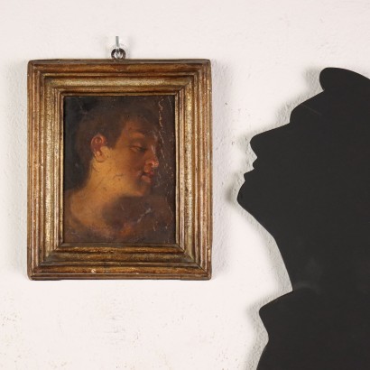 arte, arte italiana, pittura ottocento italiana,Dipinto con Volto di Giovane Uomo