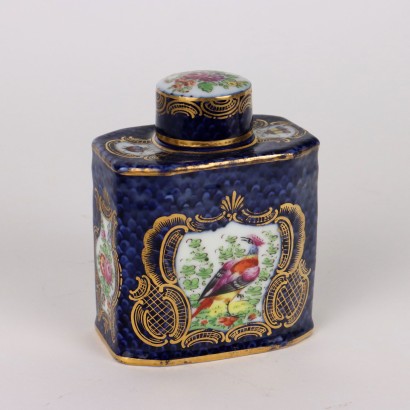 Vases Anciens avec Couvercle en Porcelaine Bleu Allemagne \'800