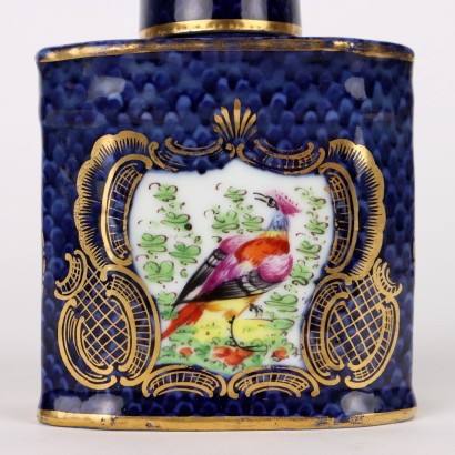 Vases Anciens avec Couvercle en Porcelaine Bleu Allemagne \'800