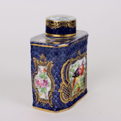 Vases Anciens avec Couvercle en Porcelaine Bleu Allemagne \'800