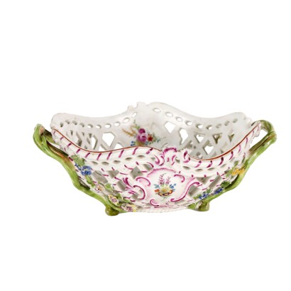 Corbeille Ancienne Porcelaine Allemagne '700 Décorations Fleurs