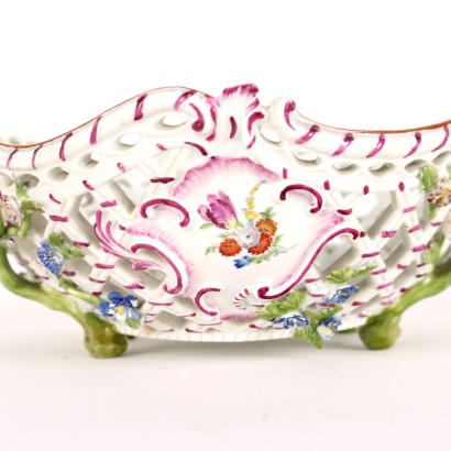 Corbeille Ancienne Porcelaine Allemagne \'700 Décorations Fleurs