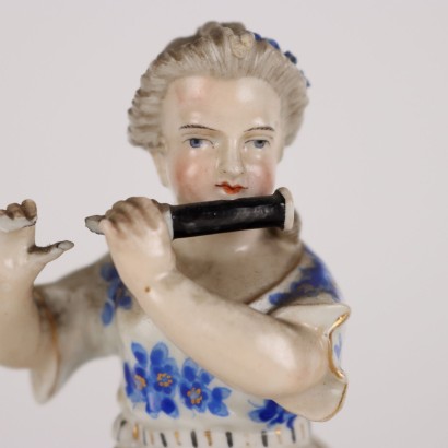 antiques, ceramic sculpture, ceramic sculpture antiques, ancient ceramic sculpture, ancient Italian ceramic sculpture, antique ceramic sculpture, neoclassical ceramic sculpture, 19th century ceramic sculpture, Porcelain Young Flute Player