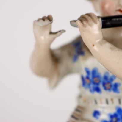 antiques, ceramic sculpture, ceramic sculpture antiques, ancient ceramic sculpture, ancient Italian ceramic sculpture, antique ceramic sculpture, neoclassical ceramic sculpture, 19th century ceramic sculpture, Porcelain Young Flute Player