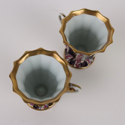 antiquités, tasse, antiquités de tasse, tasse ancienne, tasse italienne ancienne, tasse antique, tasse néoclassique, tasse du XIXe siècle,Paire de tasses en porcelaine S%C,Paire de tasses en porcelaine S%C