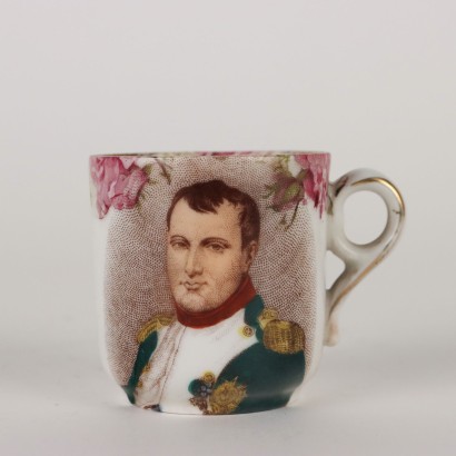 Antiquitäten, Tasse, Tasse Antiquitäten, antike Tasse, antike italienische Tasse, antike Tasse, neoklassizistische Tasse, Tasse aus dem 19. Jahrhundert, Porzellantasse und Untertasse De