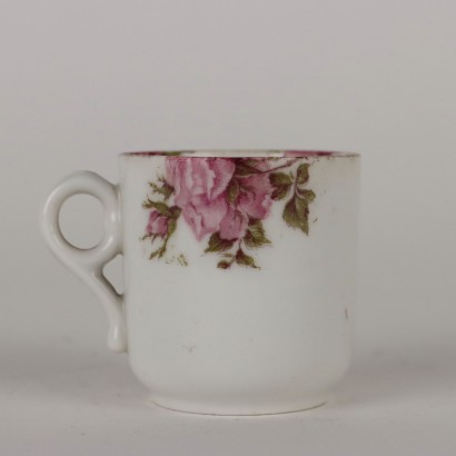 Antiquitäten, Tasse, Tasse Antiquitäten, antike Tasse, antike italienische Tasse, antike Tasse, neoklassizistische Tasse, Tasse aus dem 19. Jahrhundert, Porzellantasse und Untertasse De