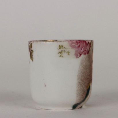 Antiquitäten, Tasse, Tasse Antiquitäten, antike Tasse, antike italienische Tasse, antike Tasse, neoklassizistische Tasse, Tasse aus dem 19. Jahrhundert, Porzellantasse und Untertasse De