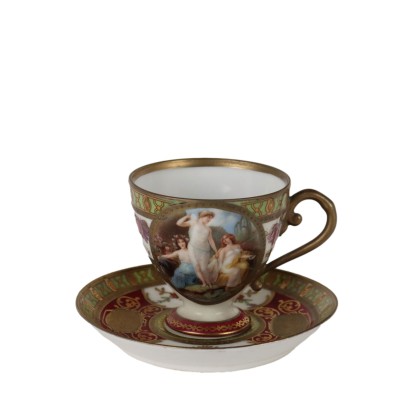 Tasse Ancienne Porcelaine Vienne '800 Décorations Or Céramiques