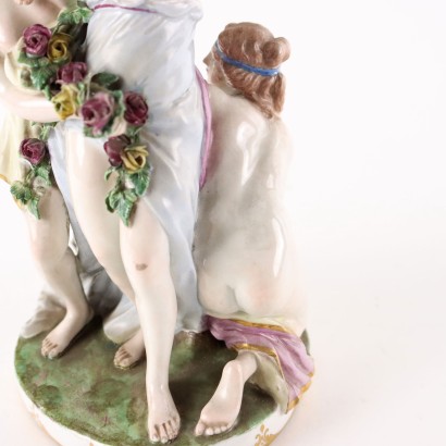 antiquités, sculpture en céramique, antiquités de sculpture en céramique, sculpture en céramique ancienne, sculpture en céramique italienne ancienne, sculpture en céramique antique, sculpture en céramique néoclassique, sculpture en céramique du XIXe siècle, Groupe sculptural Allégorie du printemps