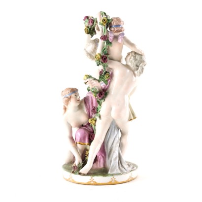 antiquités, sculpture en céramique, antiquités de sculpture en céramique, sculpture en céramique ancienne, sculpture en céramique italienne ancienne, sculpture en céramique antique, sculpture en céramique néoclassique, sculpture en céramique du XIXe siècle, Groupe sculptural Allégorie du printemps