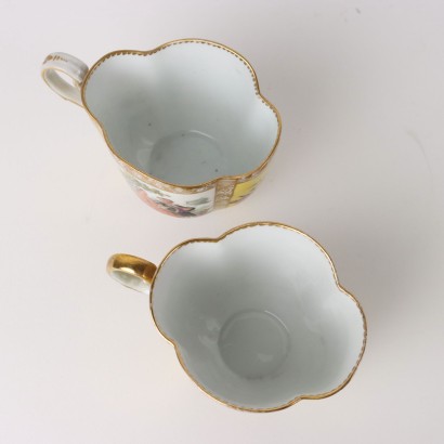 antiques, cup, cup antiques, ancient cup, ancient Italian cup, antique cup, neoclassical cup, 19th century cup,Two Meissen Aug Porcelain Cups