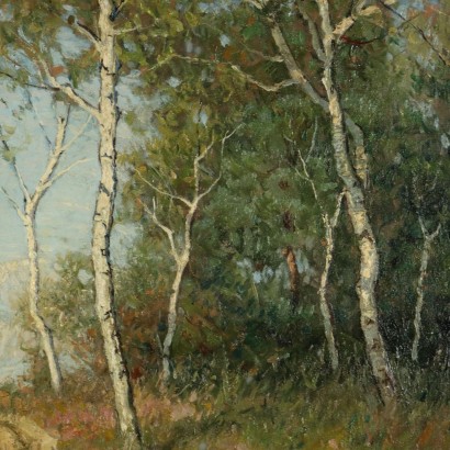 arte, arte italiano, pintura italiana del siglo XX, Pintura con paisaje de campo