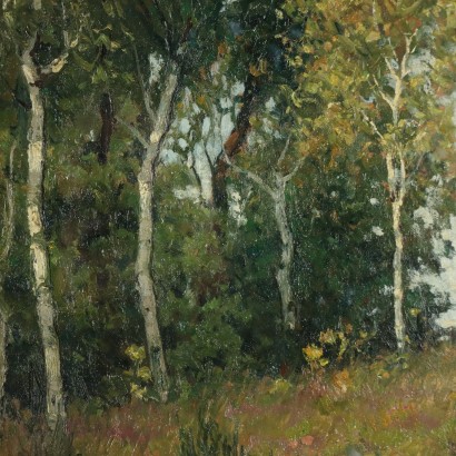 arte, arte italiano, pintura italiana del siglo XX, Pintura con paisaje de campo