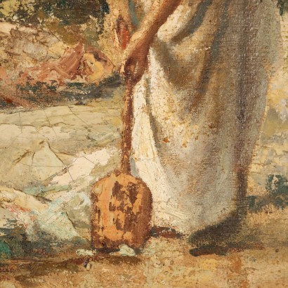 art, art italien, peinture italienne du XXe siècle, Peinture d'Enzo Kabregu, Lavandière, Enzo Domestico Kabregu