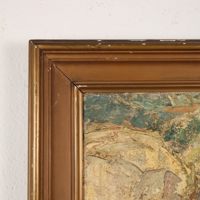 art, art italien, peinture italienne du XXe siècle, Peinture d'Enzo Kabregu, Lavandière, Enzo Domestico Kabregu