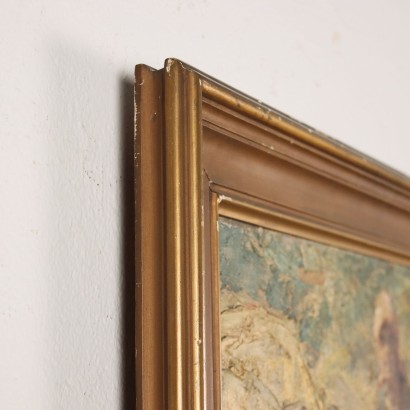 art, art italien, peinture italienne du XXe siècle, Peinture d'Enzo Kabregu, Lavandière, Enzo Domestico Kabregu