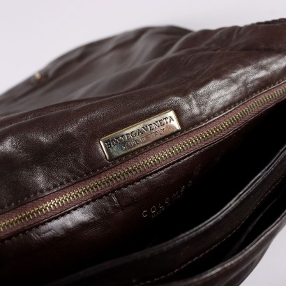 Vintage Shoulder Bag Bottega Veneta Italy 1980s Brown Leather
