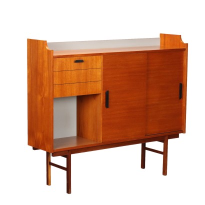 Vintage Anrichte Italien der 60er Jahre Klappe Furniertes Holz Teak