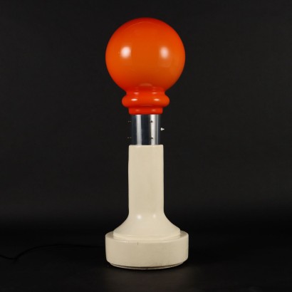 Lampadaire Vintage Années 60-70 Bois Émaillé Verre Coloré