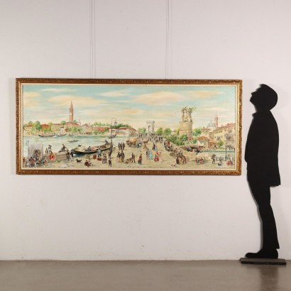 art, art italien, peinture italienne du XXe siècle, peinture de Pierangelo Basorini, vue sur la ville, Pierangelo Basorini, Pierangelo Basorini, Pierangelo Basorini