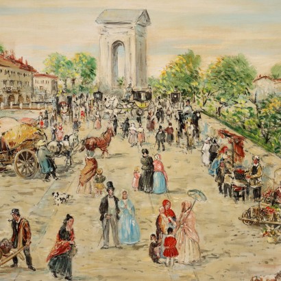 art, art italien, peinture italienne du XXe siècle, peinture de Pierangelo Basorini, vue sur la ville, Pierangelo Basorini, Pierangelo Basorini, Pierangelo Basorini