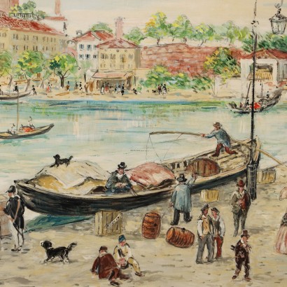 art, art italien, peinture italienne du XXe siècle, peinture de Pierangelo Basorini, vue sur la ville, Pierangelo Basorini, Pierangelo Basorini, Pierangelo Basorini