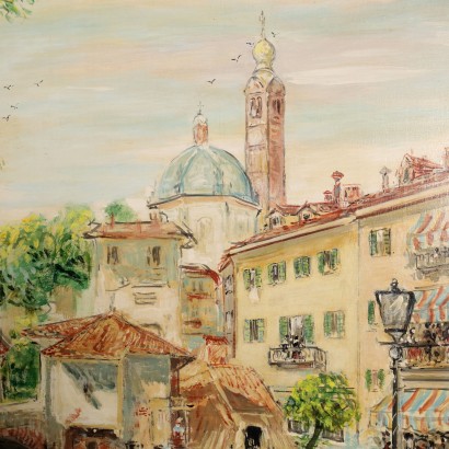 art, art italien, peinture italienne du XXe siècle, peinture de Pierangelo Basorini, vue sur la ville, Pierangelo Basorini, Pierangelo Basorini, Pierangelo Basorini
