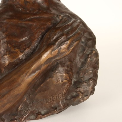 Sculpture Demi-Buste Ancien Domenico Purificato Italie \'900 Bronze
