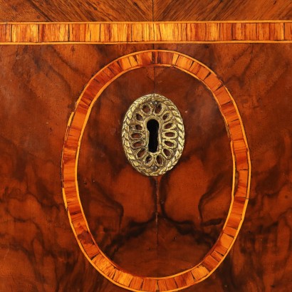 Ancient Chest of Drawers Louis XVI Piacenza \'700 Veneered Wood Bronze