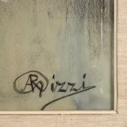 Ancient Painting A. Rizzi Mythological Subject Oil on Cardboard \'800