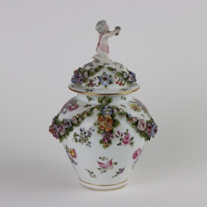 Antiquitäten, Vase, Vase Antiquitäten, antike Vase, antike italienische Vase, antike Vase, neoklassizistische Vase, Vase aus dem 19. Jahrhundert, Vase mit Porzellandeckel