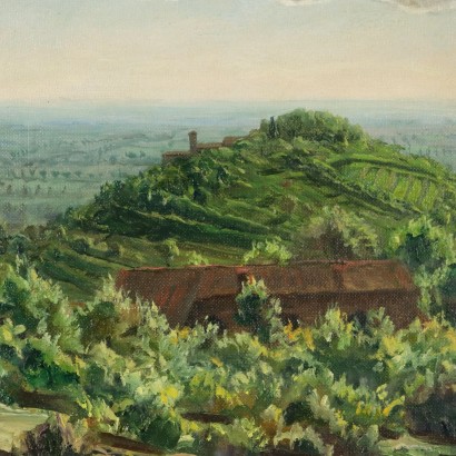 Tableau Ancien Paysage Vittorio Bonatti Huile sur Carton Tableau \'900