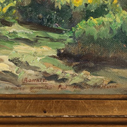 Tableau Ancien Paysage Vittorio Bonatti Huile sur Carton Tableau \'900
