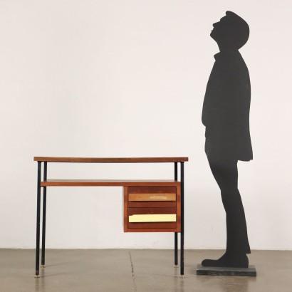 Vintage 1960s Desk Side Drawers Teak Veneered
