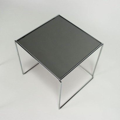 Pair of Coffee Tables Chromed Metal Italy 1970s