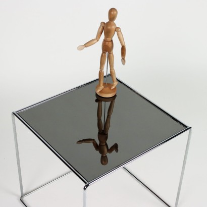 Pair of Coffee Tables Chromed Metal Italy 1970s