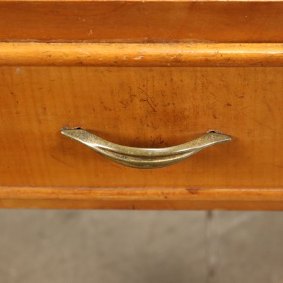 Table de Chevet Vintage Italie Années 50-60 Étagère Verre Bois Plaqué