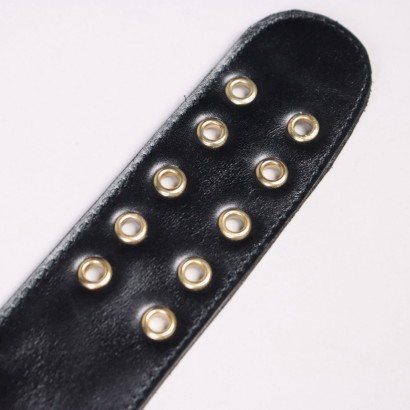 Ceinture Vintage avec Papillon Années 80 Cuir Noir Paillettes