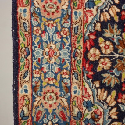 Vintage Kerman Teppich Iran 242x143 cm Baumwolle Wolle Großer Knoten
